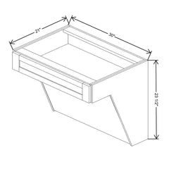 Fabuwood Allure Galaxy Cobblestone 30" W x 32 1/2" H x 24" D ADA Wall Hung Vanity Sink Base Cabinet