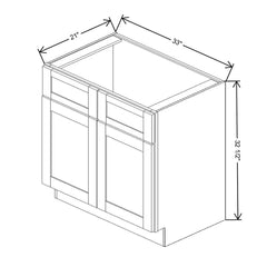 Fabuwood Allure Galaxy Nickel 33" W x 32 1/2" H x 24" D ADA Vanity Sink Base Cabinet