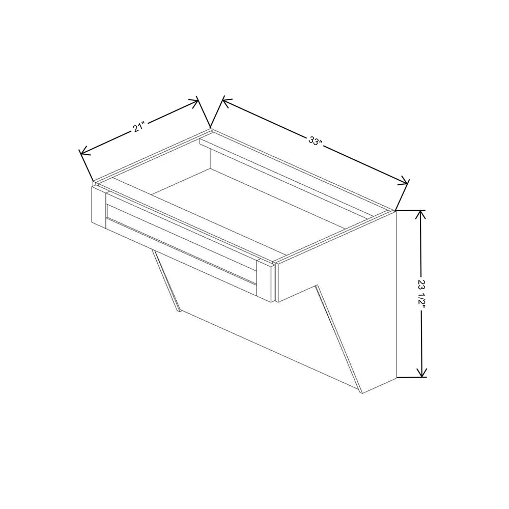 Fabuwood Allure Galaxy Indigo 33" W x 32 1/2" H x 24" D ADA Wall Hung Vanity Sink Base Cabinet