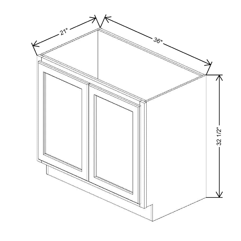 Fabuwood Quest Discovery Frost 36" W x 32 1/2" H x 24" D ADA Vanity Sink Base Cabinet