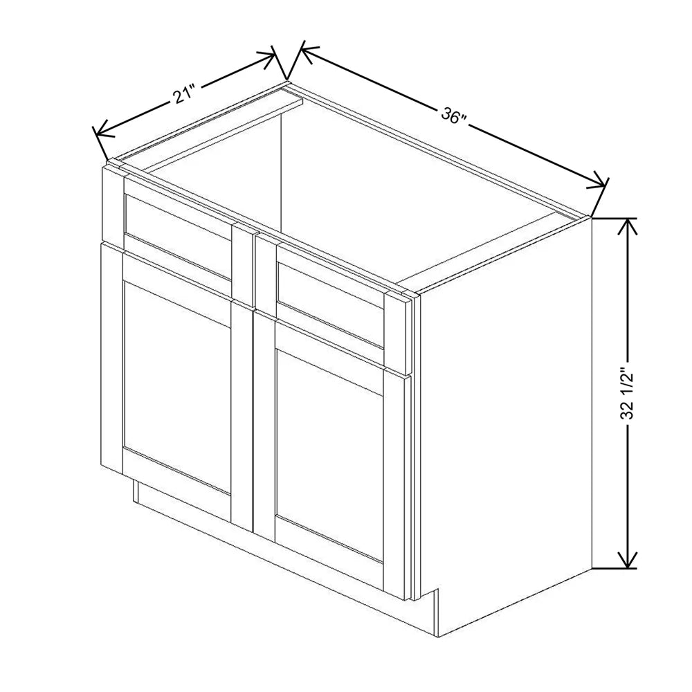 Fabuwood Allure Galaxy Mocha 36" W x 32 1/2" H x 24" D ADA Vanity Sink Base Cabinet