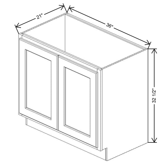 Fabuwood Quest Metro Frost 36" W X 32 1/2" H X 24" D Vanity Base - Removable Front - Cabinet