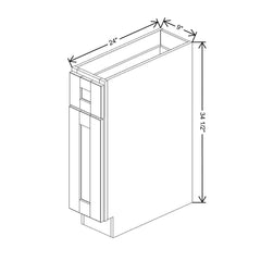 J&K Almond S2 Single Door Standard Base Cabinet - 9" W