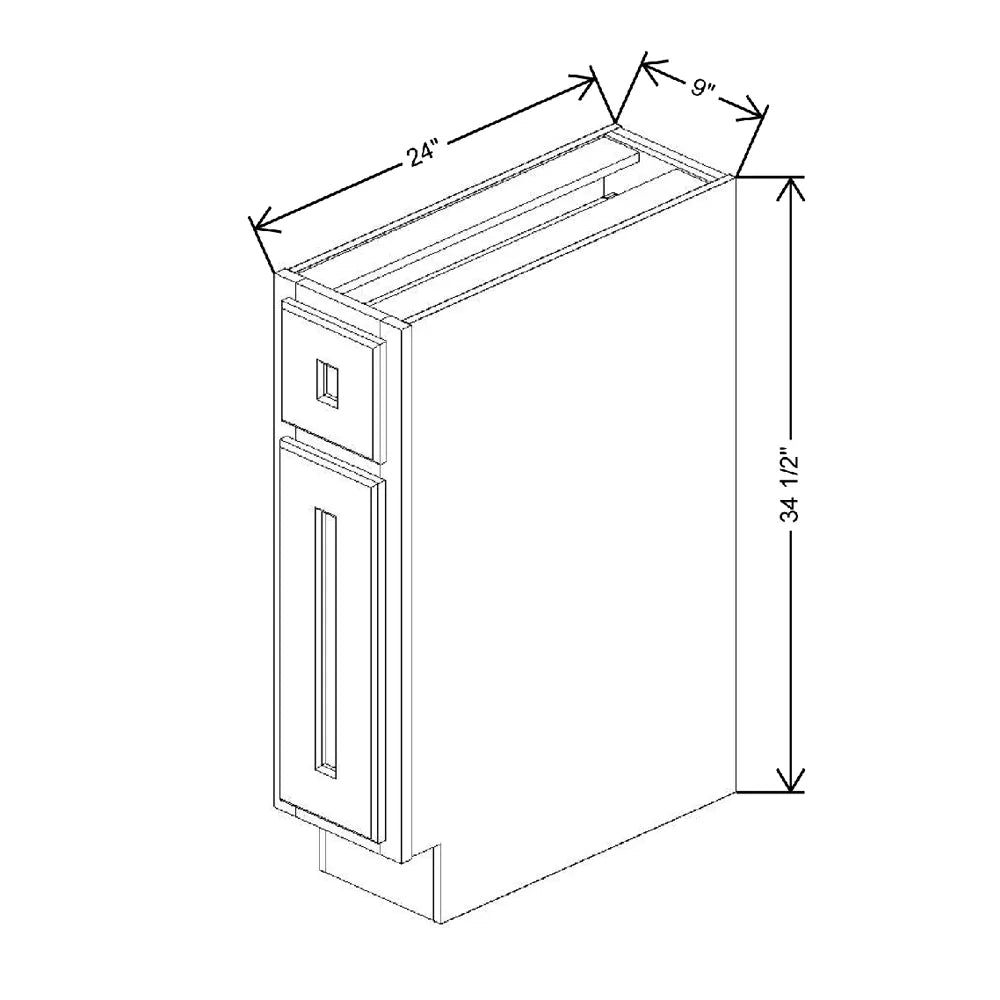 Fabuwood Quest Metro Java 9" W X 34 1/2" H X 24" D Single Door Base Cabinet