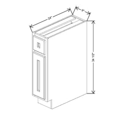 Fabuwood Quest Metro Mist 9" W X 34 1/2" H X 24" D Single Door Base Cabinet