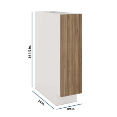 Modernform Cabinet Walnut 9" W X 34 1/2" H X 24" D Full Height Single Door Base Cabinet
