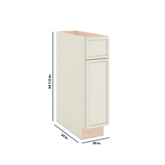 Modernform Cabinet Slim Dove White 09" W X 34 1/2" H X 24" D Single Door Base Cabinet