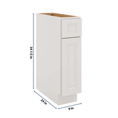 J&K Pure B5 Single Door Standard Base Cabinet - 9" W