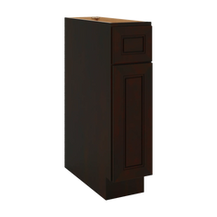 J&K Espresso K8 Single Door Standard Base Cabinet - 9" W