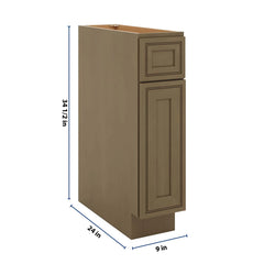 J&K Hazel H8 Single Door Standard Base Cabinet - 9" W