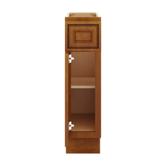 J&K Mocha Glazed K10 Single Door Standard Base Cabinet - 9" W