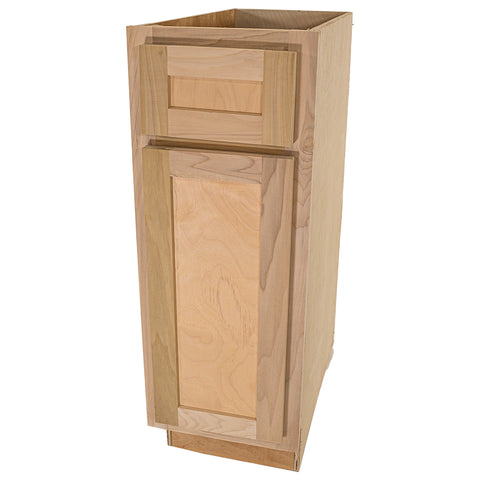 Kitchen Base Cabinet with Drawer | Shaker | Unfinished Poplar | 12"