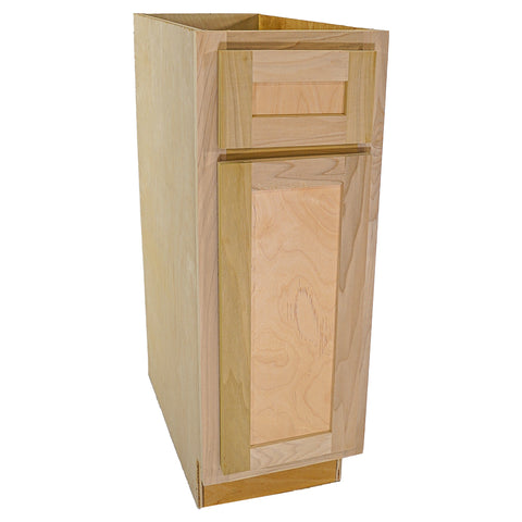 Kitchen Base Cabinet with Drawer | Shaker | Unfinished Poplar | 12"