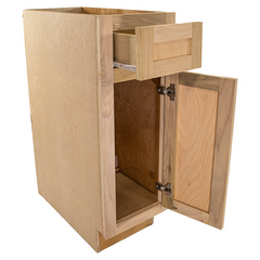 Kitchen Base Cabinet with Drawer | Shaker | Unfinished Poplar | 12"