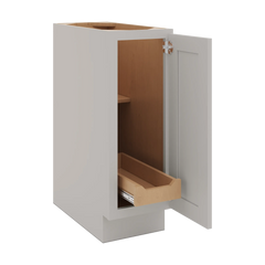 CNC Luxor Misty Grey 12" W Full Height Single Door Base Cabinet W/ 1 Pullout Shelf