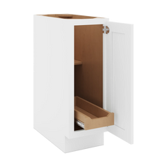 CNC Luxor 5-Piece White 12" W Full Height Single Door Base Cabinet W/ 1 Pullout Shelf