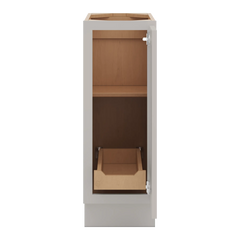 CNC Luxor Misty Grey 12" W Full Height Single Door Base Cabinet W/ 1 Pullout Shelf