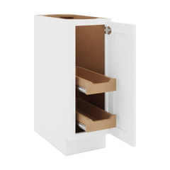 CNC Luxor 5-Piece White 12" W Full Height Single Door Base Cabinet W/ 2 Pullout Shelf