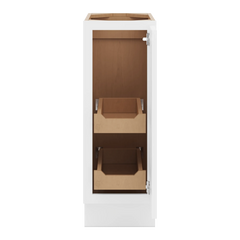 CNC Luxor 5-Piece White 12" W Full Height Single Door Base Cabinet W/ 2 Pullout Shelf