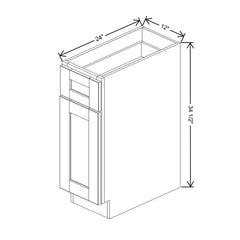 J&K Almond S2 Single Door Standard Base Cabinet - 12" W