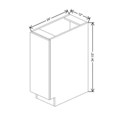 CNC Classic Milano Ash 12" W Full Height Single Door Base Cabinet W/ 1 Pullout Shelf