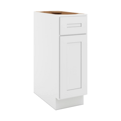 CNC Luxor 5-Piece White 12" W Single Door Base Cabinet W/ 1 Pullout Shelf
