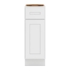 CNC Luxor 5-Piece White 12" W Single Door Base Cabinet W/ 1 Pullout Shelf