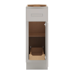 CNC Luxor 5-Piece Misty Grey 12" W Single Door Base Cabinet W/ 1 Pullout Shelf