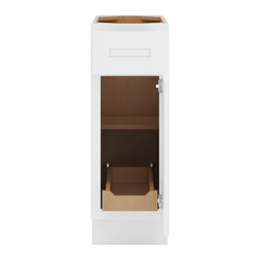 CNC Luxor 5-Piece White 12" W Single Door Base Cabinet W/ 1 Pullout Shelf