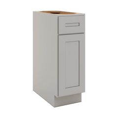 CNC Luxor 5-Piece Misty Grey 12" W Single Door Base Cabinet W/ 2 Pullout Shelf