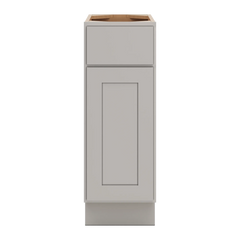 CNC Luxor Misty Grey 12" W Single Door Base Cabinet W/ 2 Pullout Shelf