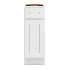 CNC Luxor 5-Piece White 12" W Single Door Base Cabinet W/ 2 Pullout Shelf