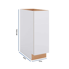 Modernform Cabinet Matte White 12" W X 34 1/2" H X 24" D Full Height Single Door Base Cabinet