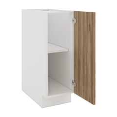Modernform Cabinet Walnut 12" W X 34 1/2" H X 24" D Full Height Single Door Base Cabinet