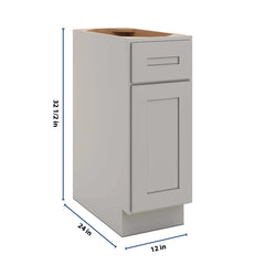 CNC Luxor 5-Piece Misty Grey 12" W X 32 1/2" H Single Door Base Cabinet