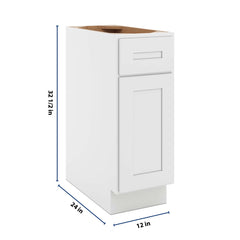 CNC Luxor 5-Piece White 12" W X 32 1/2" H Single Door Base Cabinet