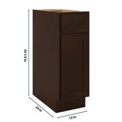 CNC Luxor Espresso 12" W Single Door Base Cabinet