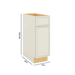 Modernform Cabinet Slim Dove White 12" W X 34 1/2" H X 24" D Single Door Base Cabinet