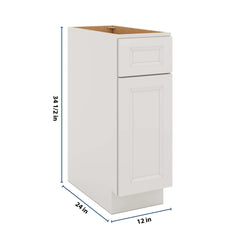 J&K Pure B5 Single Door Standard Base Cabinet - 12" W
