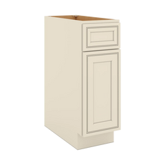 J&K Pearl Glazed H9 Single Door Standard Base Cabinet - 12" W