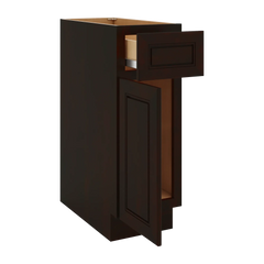 J&K Espresso K8 Single Door Standard Base Cabinet - 12" W