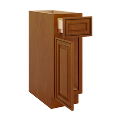 J&K Mocha Glazed K10 Single Door Standard Base Cabinet - 12" W