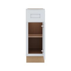 J&K White Shaker S8 Single Door Standard Base Cabinet - 12" W