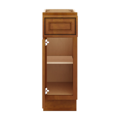 J&K Mocha Glazed K10 Single Door Standard Base Cabinet - 12" W