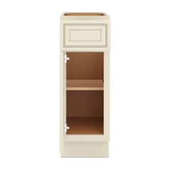 J&K Pearl Glazed H9 Single Door Standard Base Cabinet - 12" W