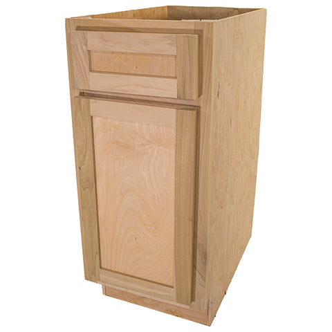 Kitchen Base Cabinet with Drawer | Shaker | Unfinished Poplar | 15"