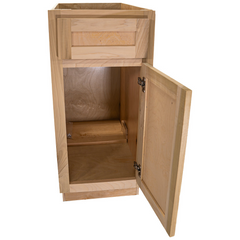 Kitchen Base Cabinet with Drawer | Shaker | Unfinished Poplar | 15"