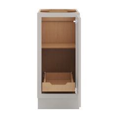 CNC Luxor Misty Grey 15" W Full Height Single Door Base Cabinet W/ 1 Pullout Shelf