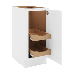 CNC Luxor 5-Piece White 15" W Full Height Single Door Base Cabinet W/ 2 Pullout Shelf
