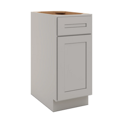 CNC Luxor 5-Piece Misty Grey 15" W Single Door Base Cabinet W/ 1 Pullout Shelf